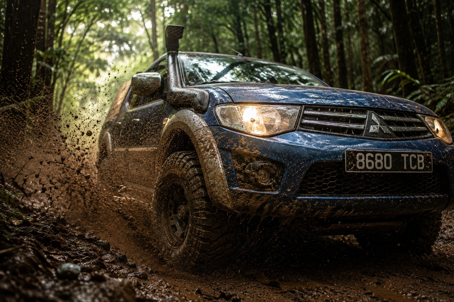 Mitsubishi L200 pickup on a track in Madagascar