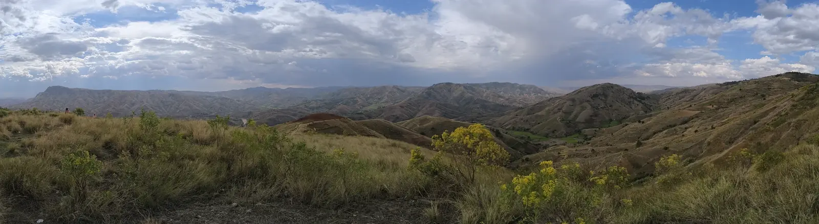 Green highland panorama with mountains in Madagascar