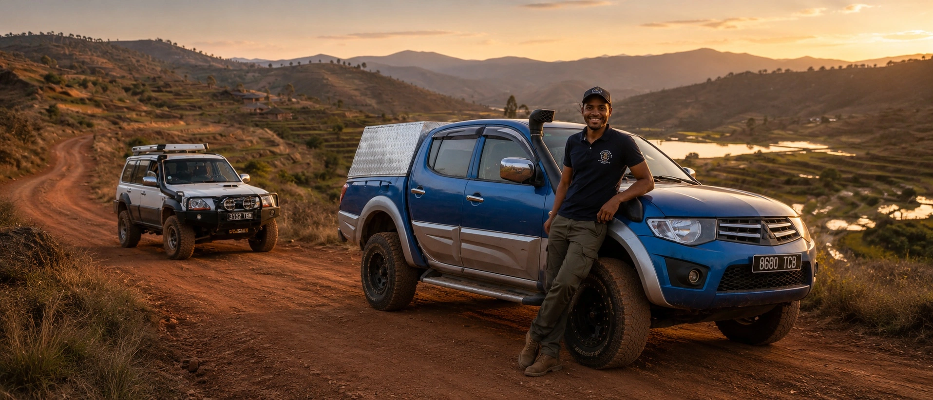 Mada Car Drive 4x4 with driver on a track in the Malagasy highlands