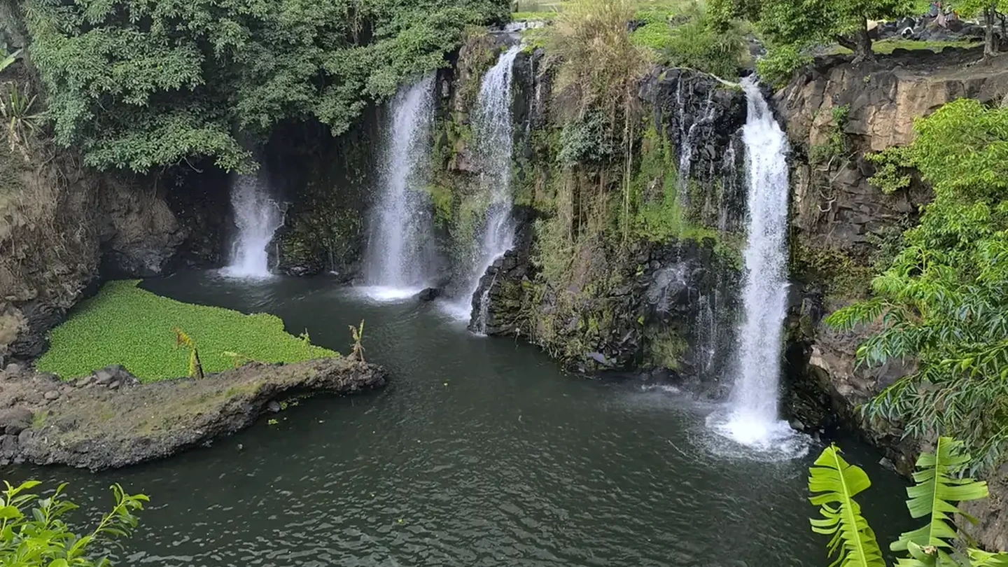 Tropical mountain rainforest and waterfall in Mantadia National Park